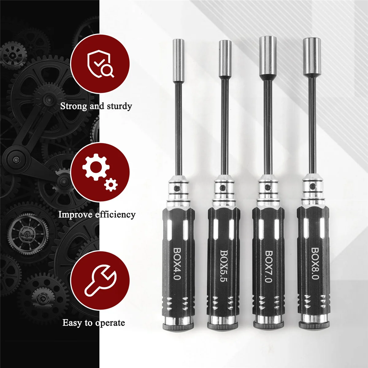 Tournevis hexagonaux pour modèle RC, douille à écrou hexagonal, manchon de roue essoré 4.0/5.5/7.0/8.0mm pour manuel 03/executive et RC, 4 pièces