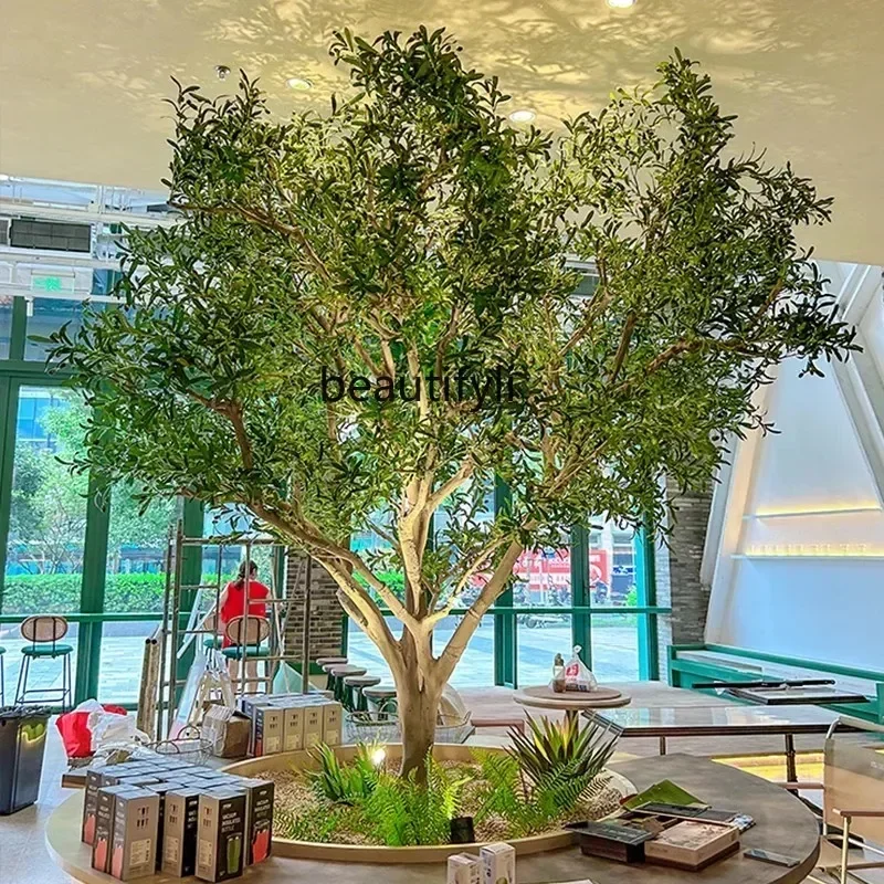 Large Artificial Olive Tree High-End Green Plant Landscape Landscaping Decoration Simulation Greenery Decoration