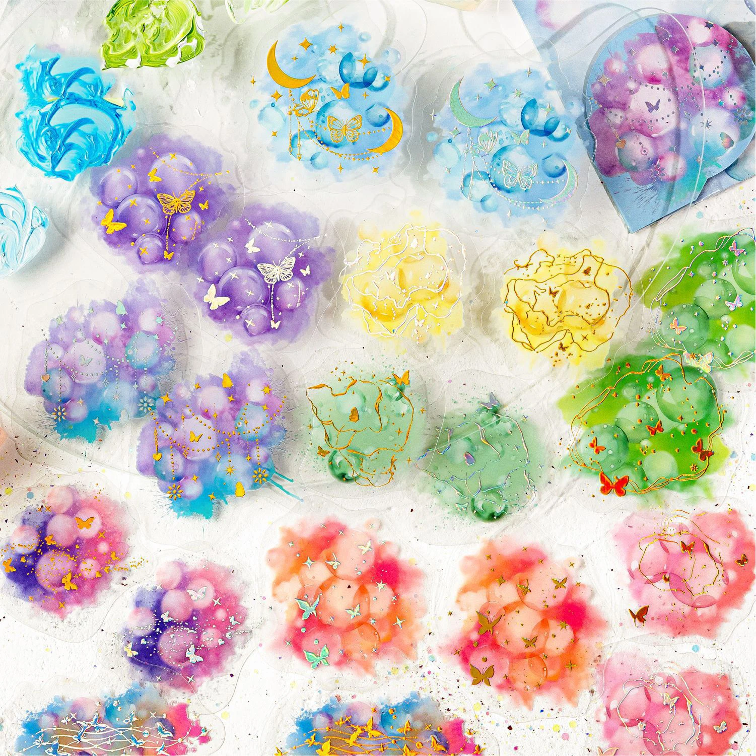 

Текущий свет, серия Dream, винтажная акварельная размазка, пейзаж, наклейка для домашних животных, креативный материал для журнала «сделай сам», канцелярские принадлежности для коллажа