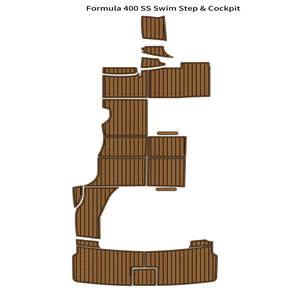 

Formula 400 SS Swim Platform Cockpit Pad Boat EVA Foam Faux Teak Deck Floor Mat SeaDek MarineMat Gatorstep Style Self Adhesive