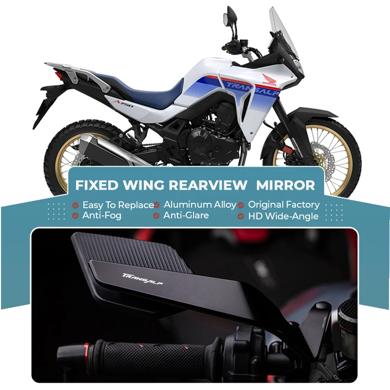 Anti-Fog Anti-Glare Folding Wind Wing Motorcycle Rearview Mirror For Honda TRANSALP XL600 XL650 XLV 600 650 700 Adjustable