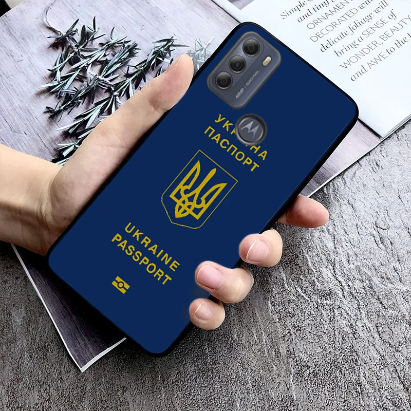 Ukraine Flag Passport Phone Case for Motorola Moto Edge 20 Pro Edge 20 Lite E7 Power E40 E20 One Action G10 G Play G8 G9 G60 G50