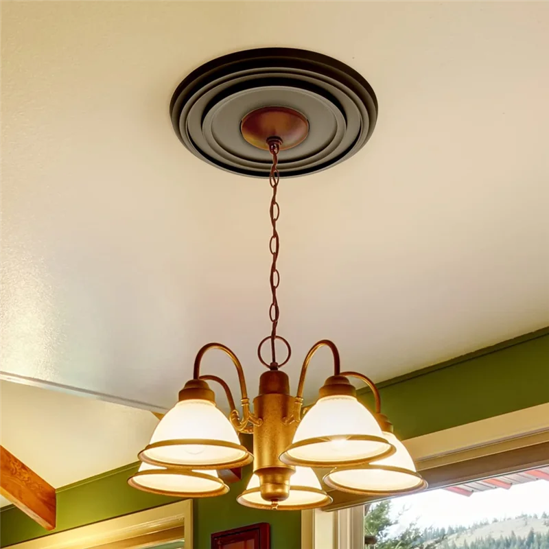 

A44Z-2Pack PU Ceiling Medallions Ceiling Cover Plate Medallion For Light Fixtures And Ceiling Fans,12-1/4 Inch OD X 4 Inch ID