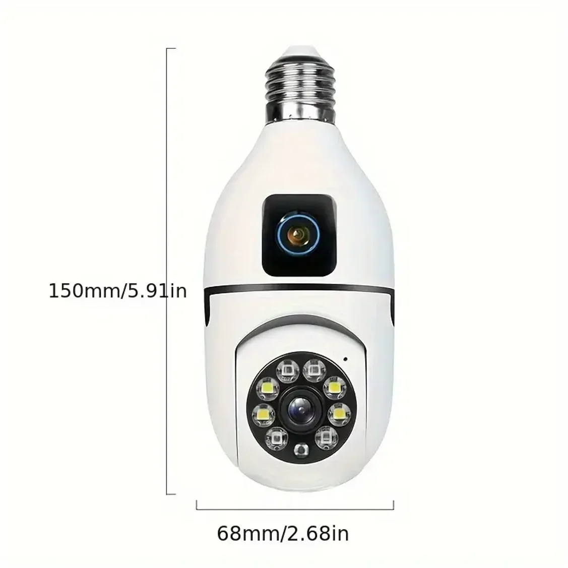 5G Dual-band 4MP Duel Screens Duel Lens Light Bulb Camera Night Vision Two Way Voice AI Human Detection Yiiot E27 WiFi Camera