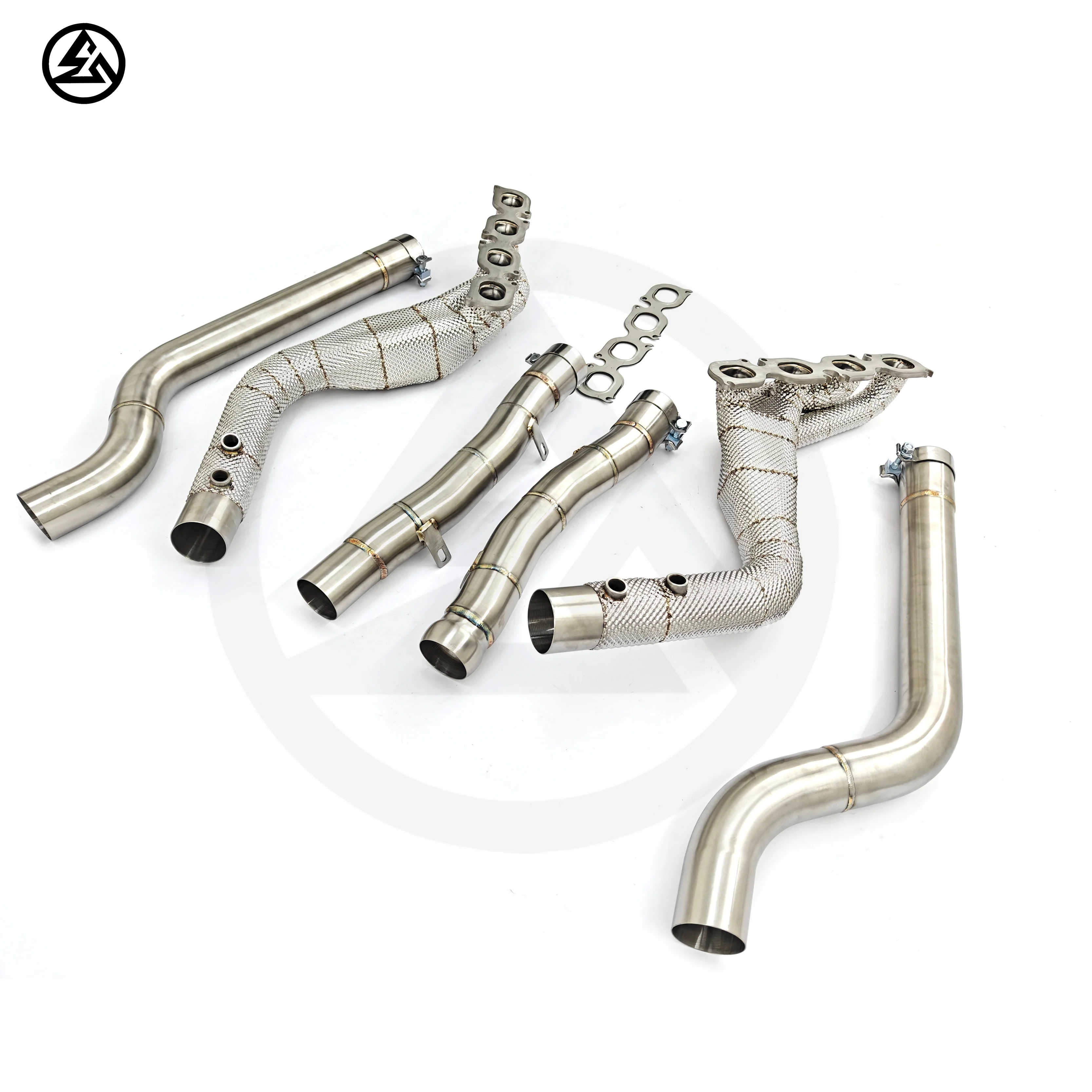 CSZ In-Stock Exhaust Manifolds for C63 W204 6.2L V8 Long Tube Headers in 304 Stainless Steel