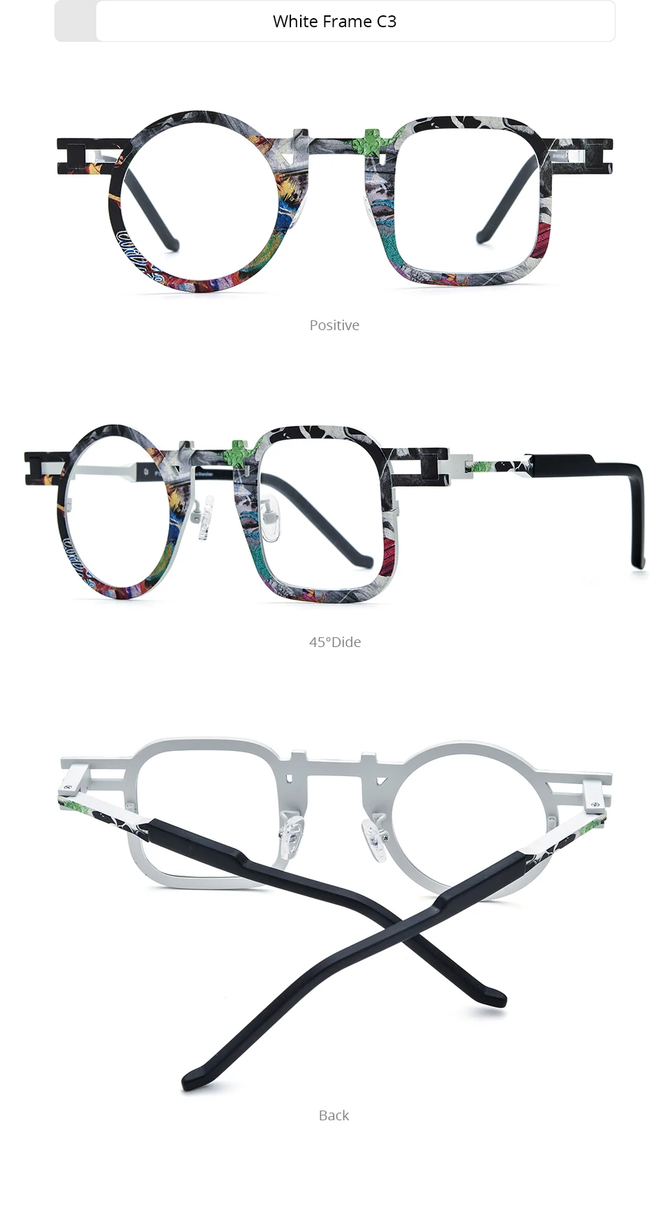 FONEX Reines Titan Brille Rahmen Männer 2025, Neue Mode Marke Design Quadrat Runde Brillen Frauen Retro Japanische Brillen 85924 – Detail 9