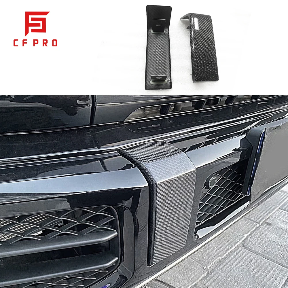 Carbon Fiber Front Bumper Corner Decor Trim Cover For Mercedes Benz G class W463 W464 G350 G500 G550 G63 Car Accessories