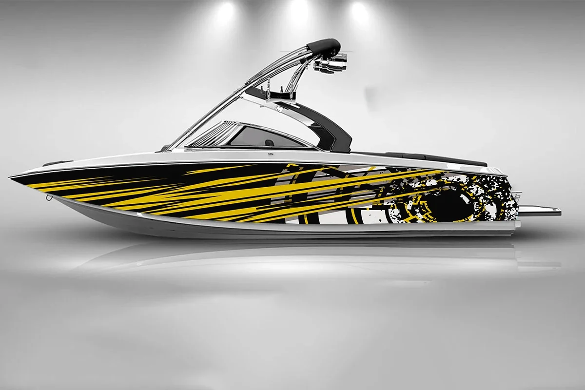 

Striped Irregular Graphics Boat Stickers Self Adhesive Stickers Fashion Custom Sticker Vinyl Waterproof Boat Wrap Sticker Decal