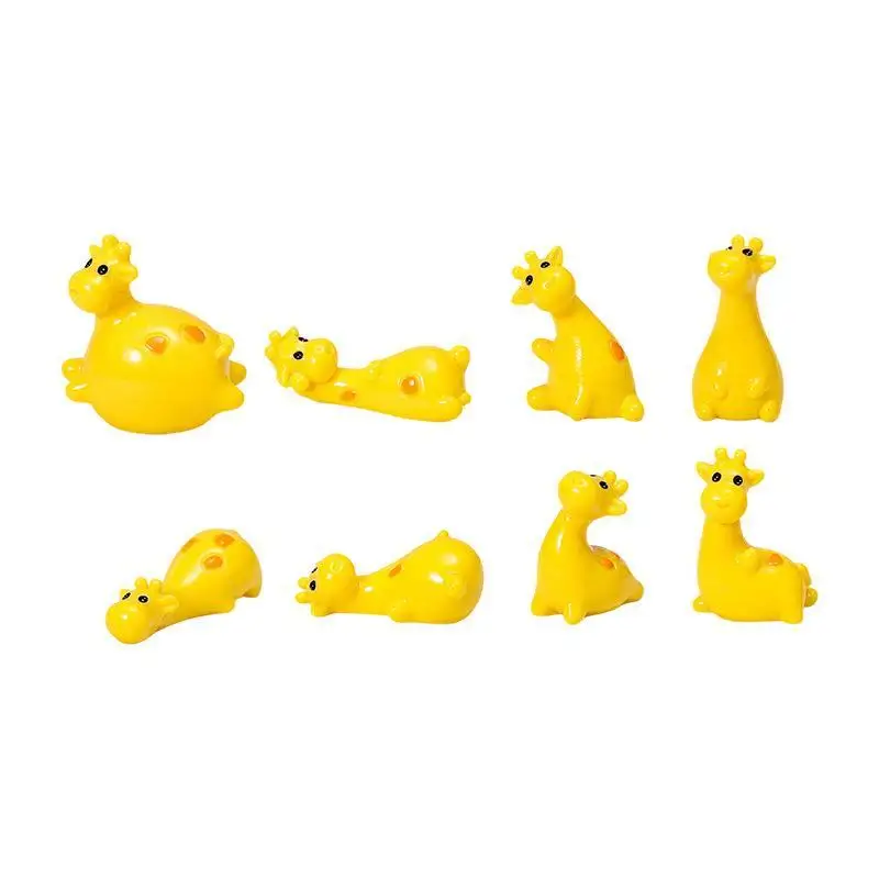 Mini Resin Giraffe Miniatures For Garden Home Decoration Zoo Animal Figures Micro Landscape Ornaments Accessory