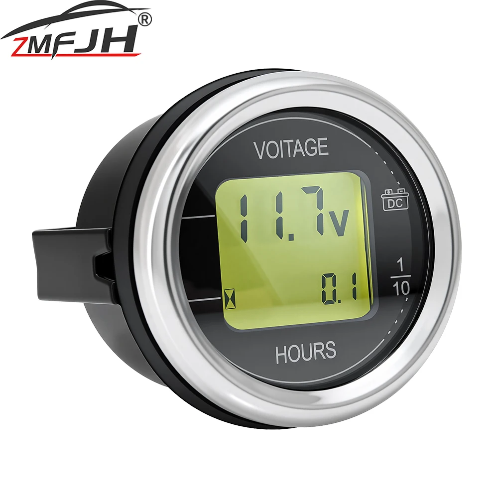 Digital 2 In 1 Gauge Voltage Gauge Hour Meter LED Display Voltmeter Hour Counter Gauge For Car Truck Accessories 12V 24V