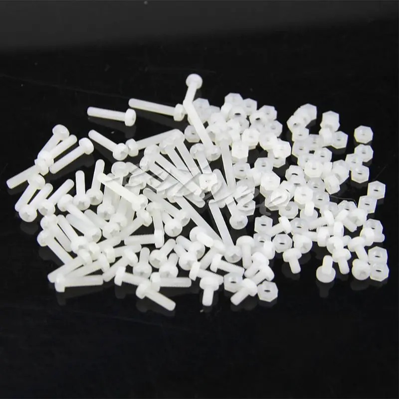 160Pcs Metric 8 Sizes Assortment Stand-off Nylon Screws & White