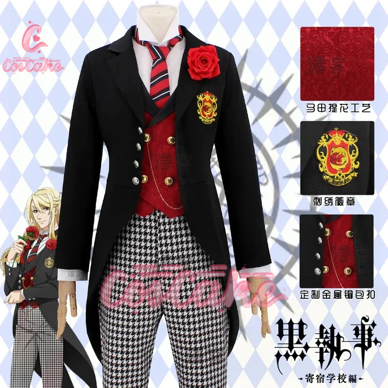 

Black Butler Public School Arc Edogaa Redomondo Tuxedo Cosplay Costume Cos Game Anime Party Uniform Hallowen Play Role Clothes