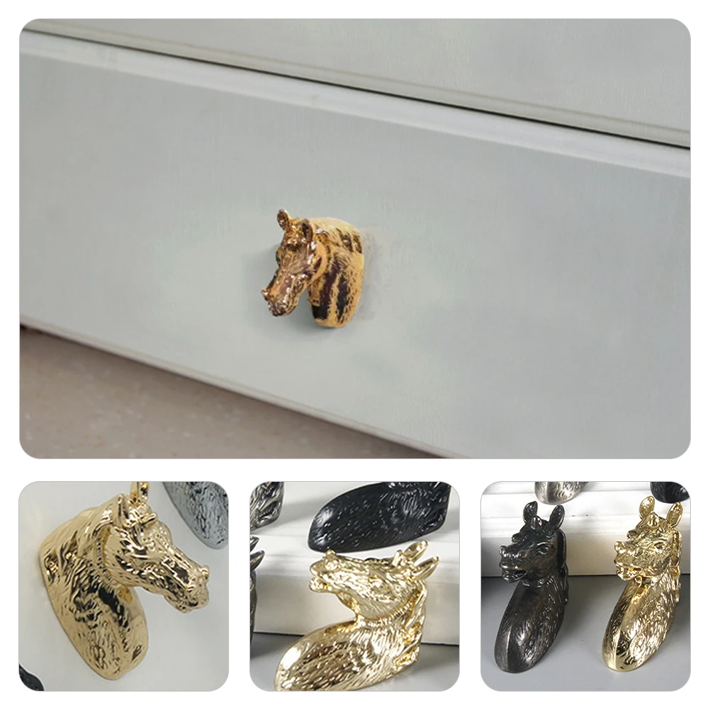 

Zinc Alloy Cabinet Handle Horse Style Single Hole Door Pull For Kitchen Cupboard Wardrobe Furniture Easy Install Strong