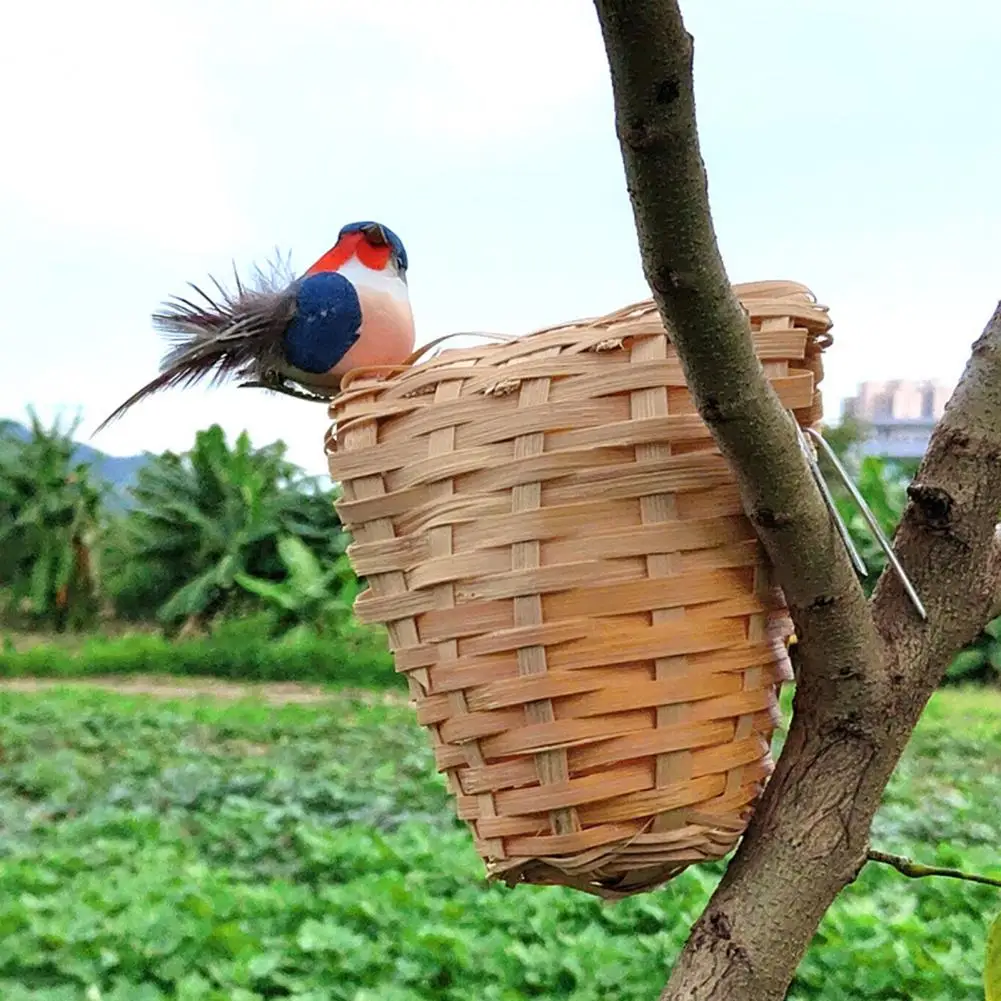 Useful Bird Sleeping Nest Fine Workmanship Natural Materials Decorative Pet Bird Bamboo Cage House  Pet House Rest