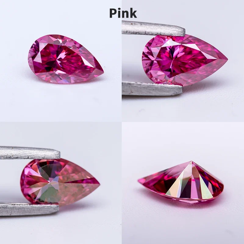 Hochwertige Moissanit-Edelsteinperlen, Birnenform, VVS1, in verschiedenen Farben, für die Herstellung von Schmuck und Ohrringen, inklusive Zertifikat. – Detail 13