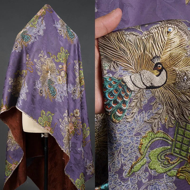 

Павлин открывает это экран, ароматные облака, марля, ткань с цветами и розами, китайское платье ханьфу, дышащая ткань для одежды