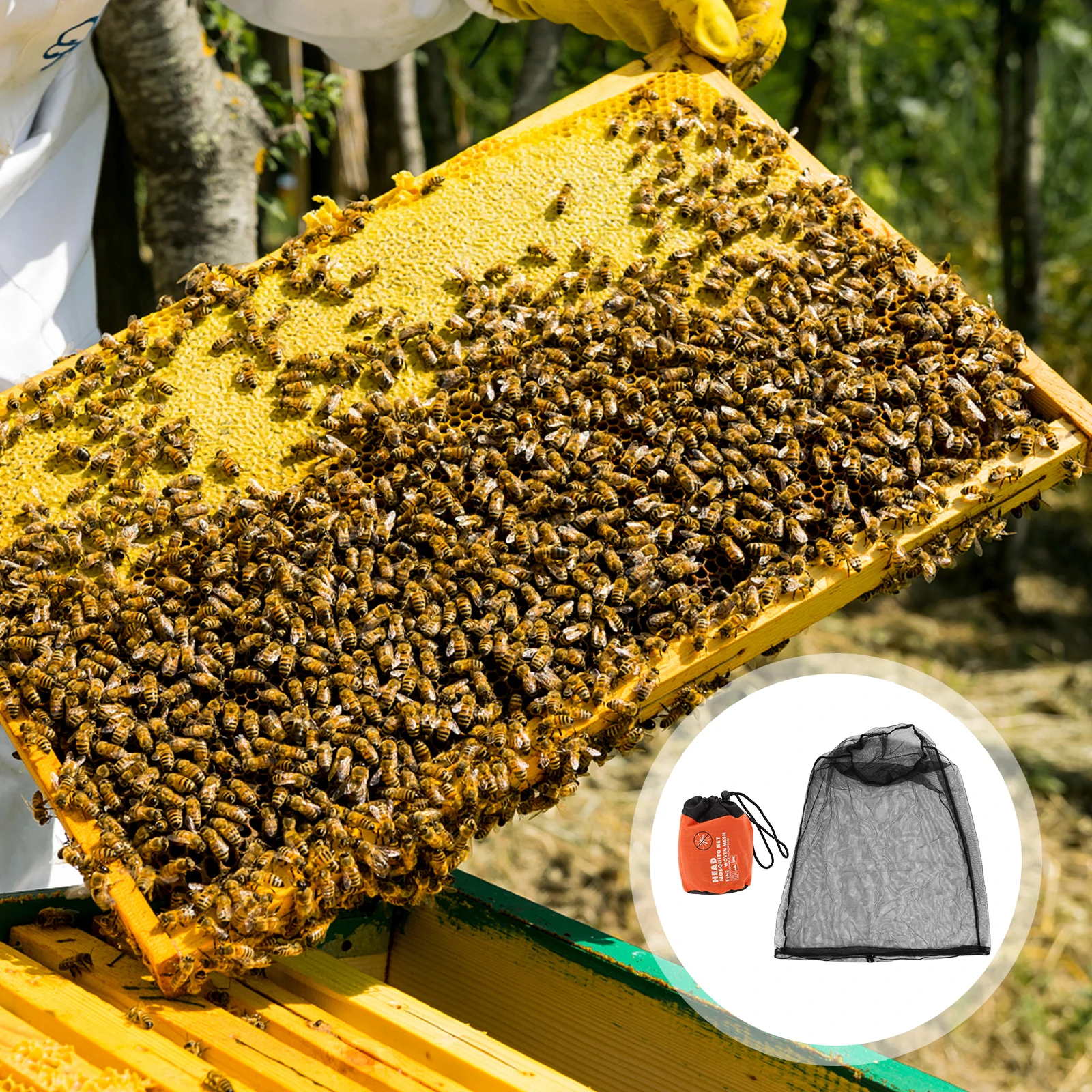 

Bee Net Hat Beekeeping Cap Full Face Neck Cover Durable Wide Brim Protective Mesh Outdoor Head Cover for Hiking Fishing Travel