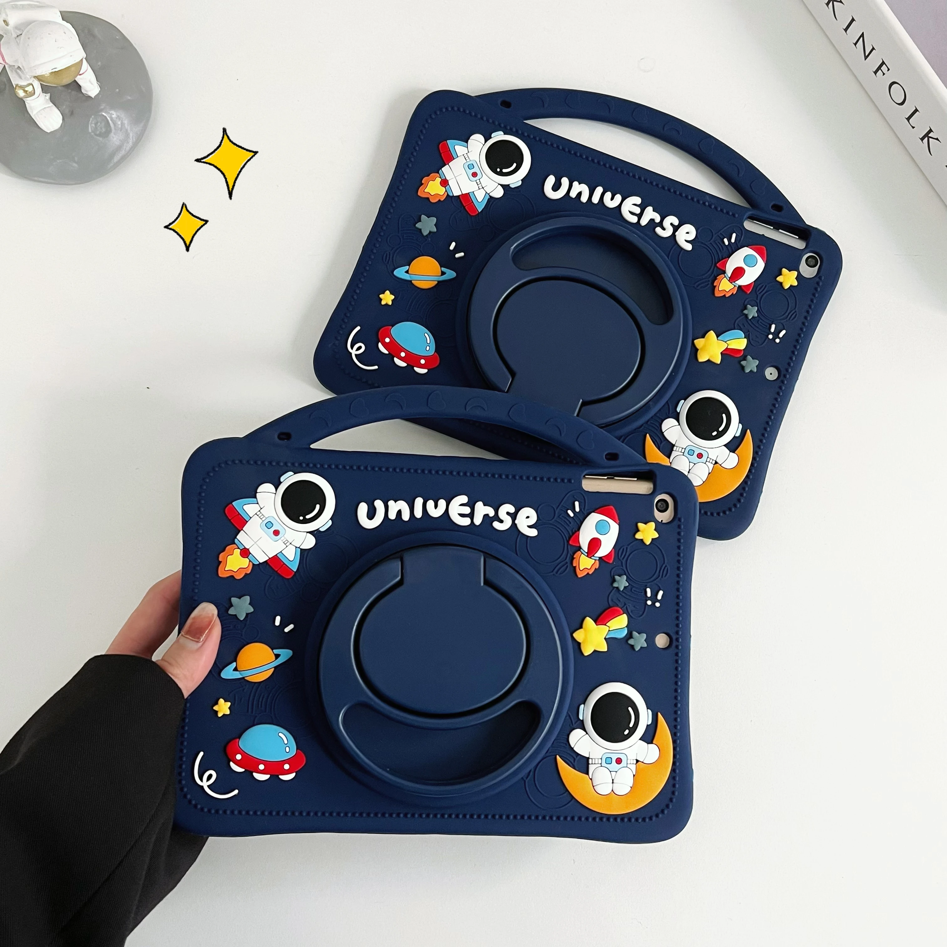 Coque d'astronome pour enfants, housse de support rotative, silicone souple, Honor MagidPad 2, 12.3 pouces, 13 pouces, 9 pouces, 12.1 pouces, 8 pouces, 12 pouces, X8, V7 Pro, 11.5 pouces, 11 pouces, V6, 10.4 pouces