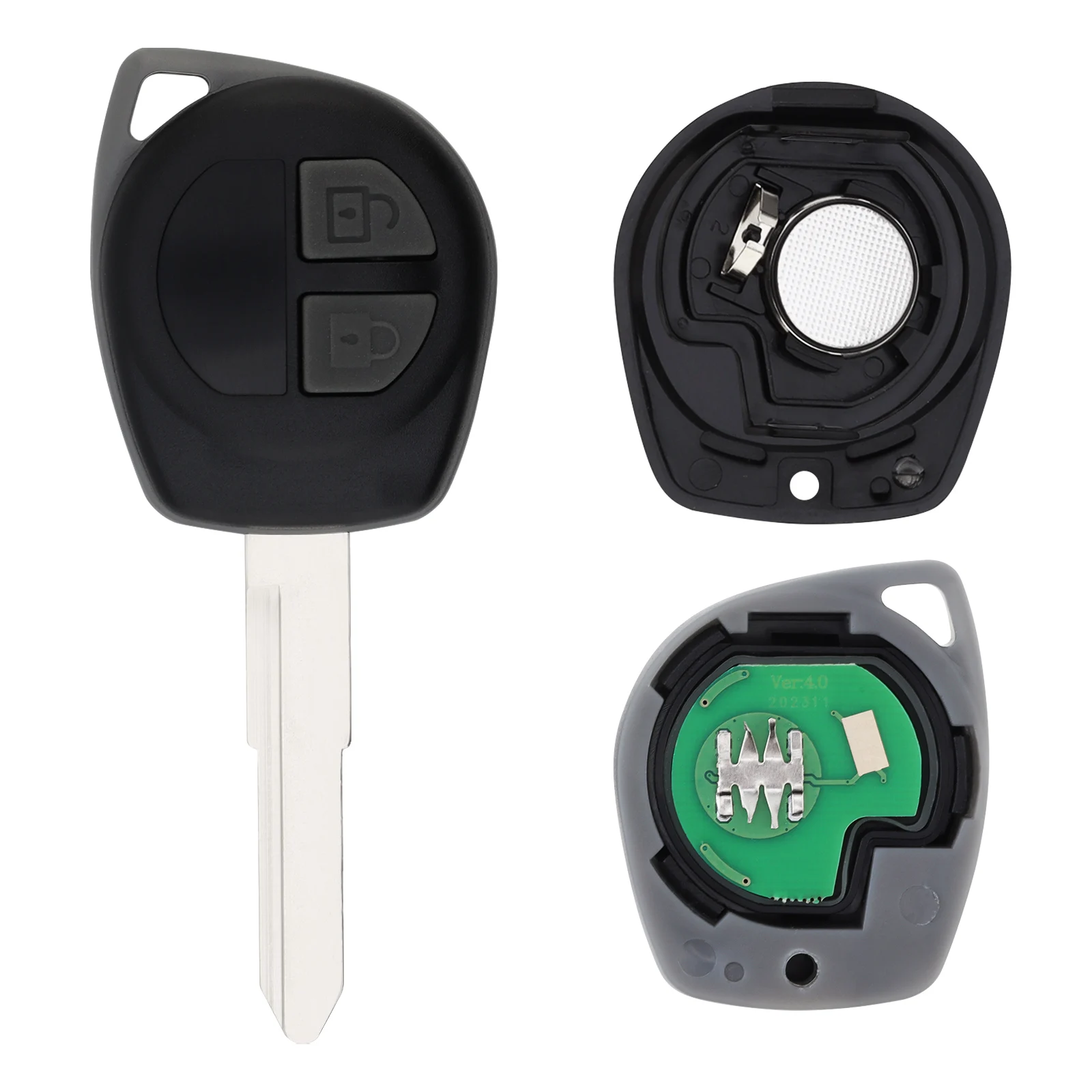 433Mhz 2 Knoppen Keyless Ongesneden Flip Afstandsbediening Sleutelhanger Met ID46 Chip Voor SUZ-UKI Swift SX4 Alto Jimny Vitara ignis Splash