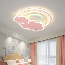 Romantic Cloud Rainbow Children's Bedroom Ceiling Lamps Boys Girl Room Wall Decor Warm Creative Princess Baby Room Ceiling Light