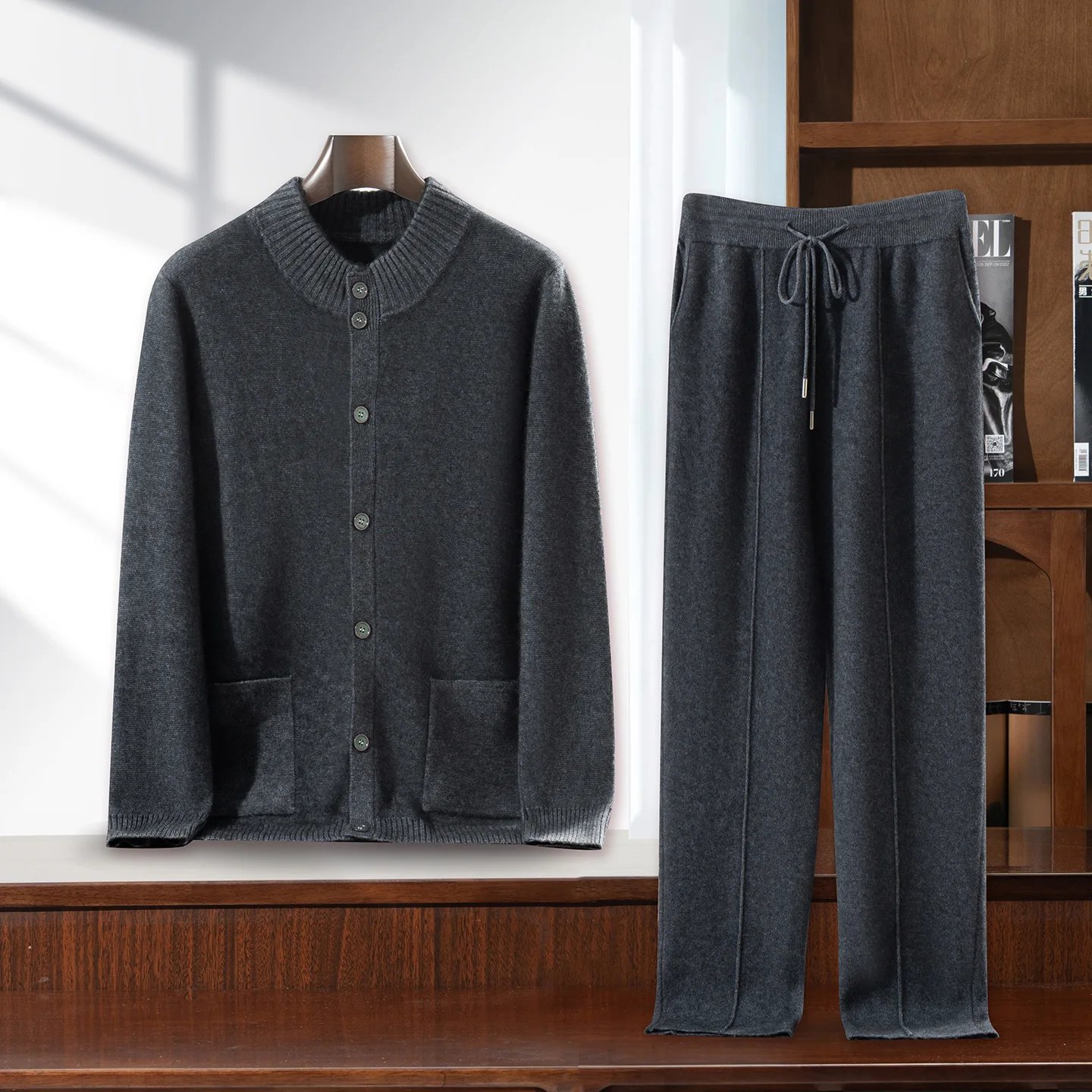 Autumn Winter Thick Set 100% C - Knitted Cardigan Men review and price