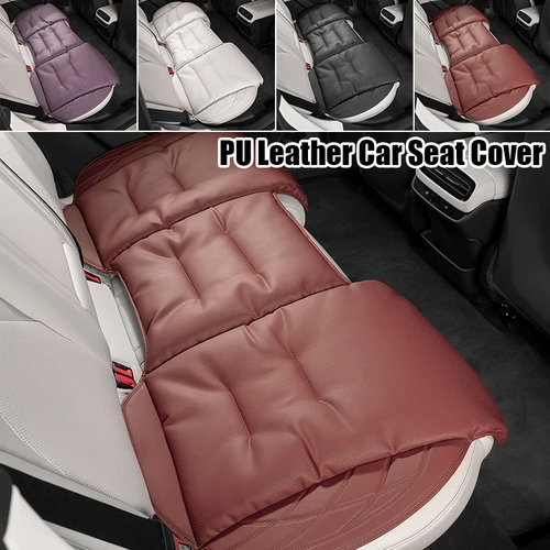 Imagen 1 del producto Napa-Funda de cuero para asiento de coche para hombre y mujer, cojín grueso, suave, de lujo, Universal, para las cuatro estaciones