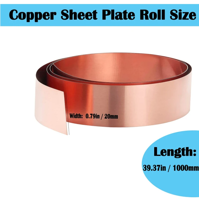 1-5meter 99.9% Copper Sheet Roll High Purity Pure Copper Cu Metal Sheet Foil Plate