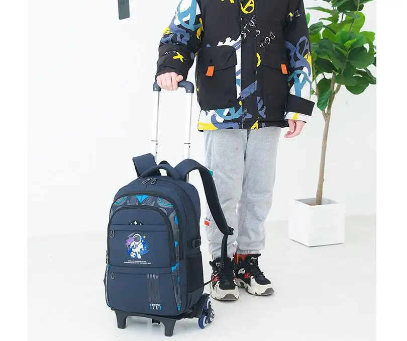 Children School Wheeled Backpack for boys School Trolley Bag Rolling Backpack bag for Boys Primary Student Schoolbags on Wheels