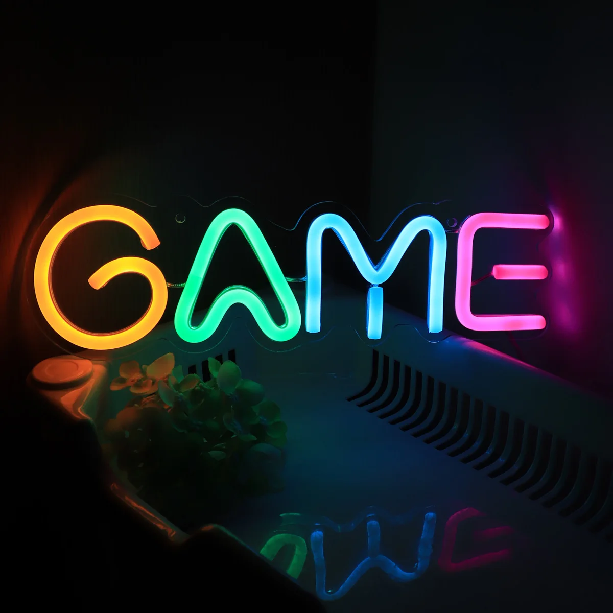 1PC Colorful GAME Letter Neon Sign Light For Game Room Party Gallery Shop Club Game Youtuber Decoration 11.02\'\'* 3.43\'\'