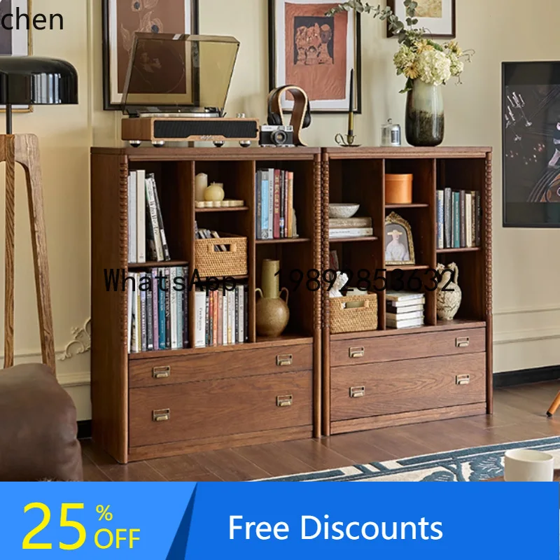 

CC Solid Wood Bookcase Module Combination Bookshelf Storage Floor Cabinet