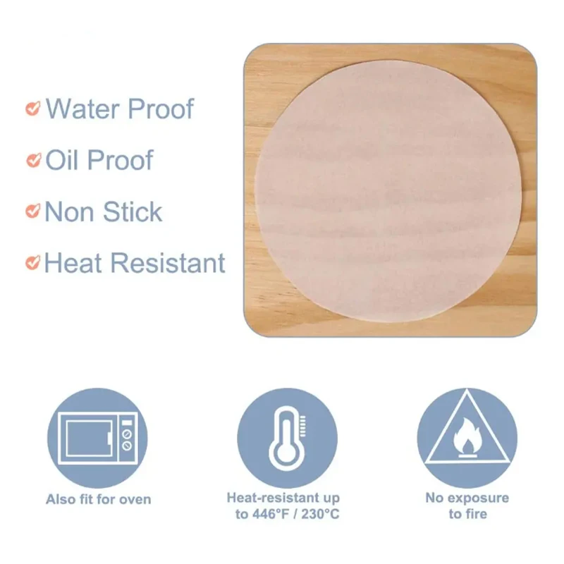 100pcs Round Baking Paper Wax Paper Sheets for Burger Press Non Stick Oil Proof Baking Paper Cake Baking Patty Separator Paper image 4