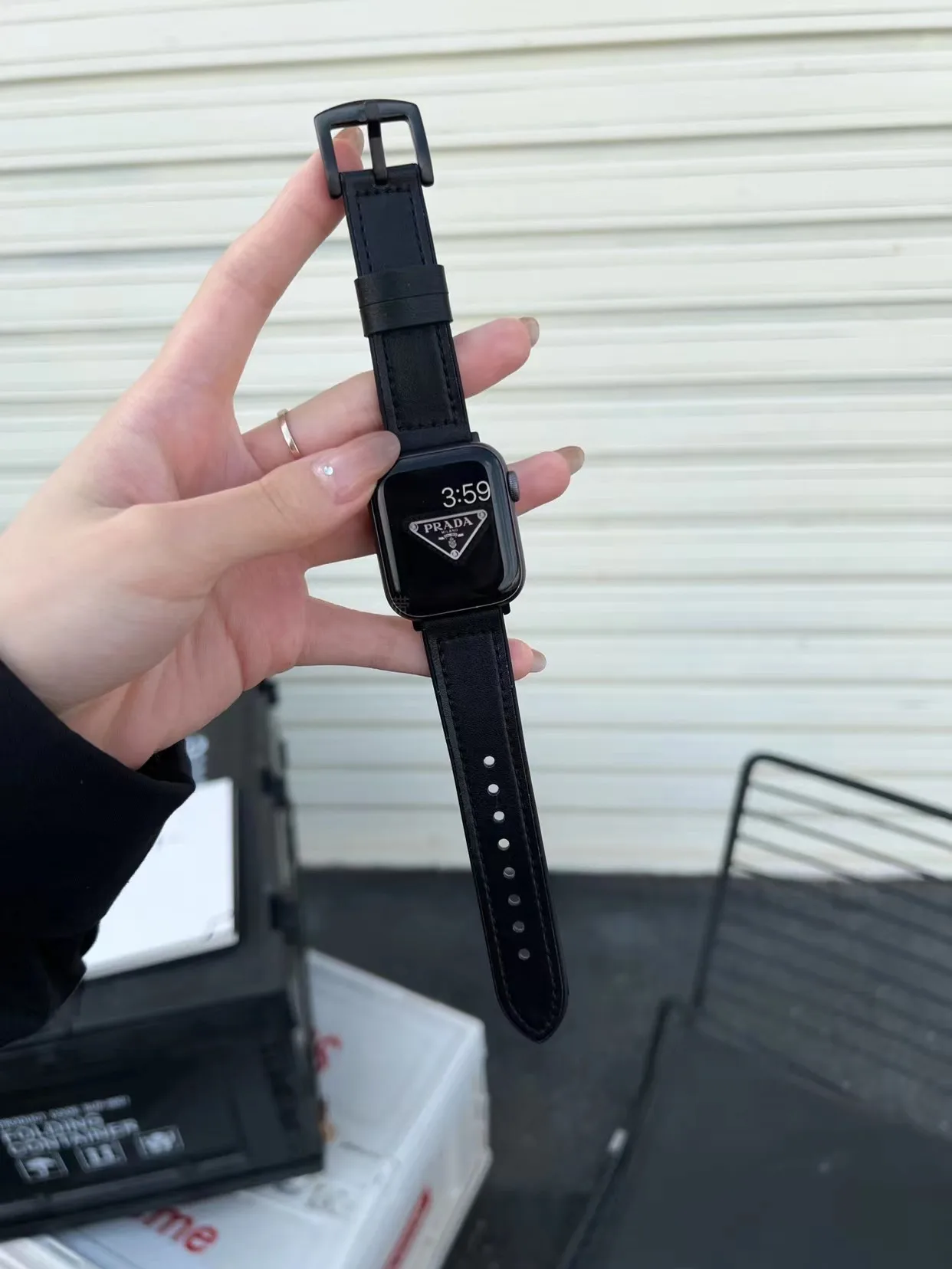 애플 워치 8 SE 7 6 5 용 고무 가죽 밴드, 실리콘 팔찌, 아이워치 49 울트라 4 3 2 1 용 스트랩, 40mm, 44mm, 38mm, 42mm, 41mm, 45mm