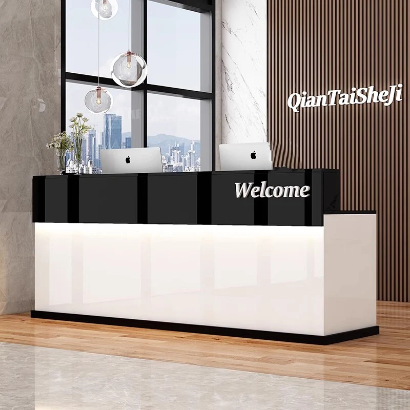 

Decorations Beauty Reception Desk Counter Aesthetic Luxury Nordic Reception Desk Counter Storage Modern Commercial Furniture