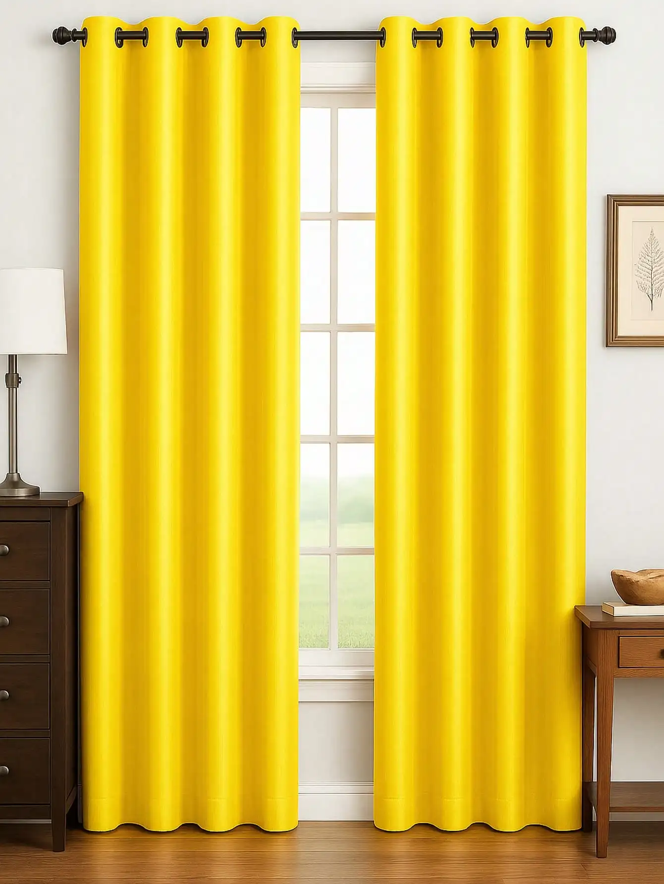 

Luxury Glow Faux Silk Curtain Panel-1 Panel, 8 Grommets, 14 Colors, Elegant & Light Blocking 54 X 84 Inches blackout curtains