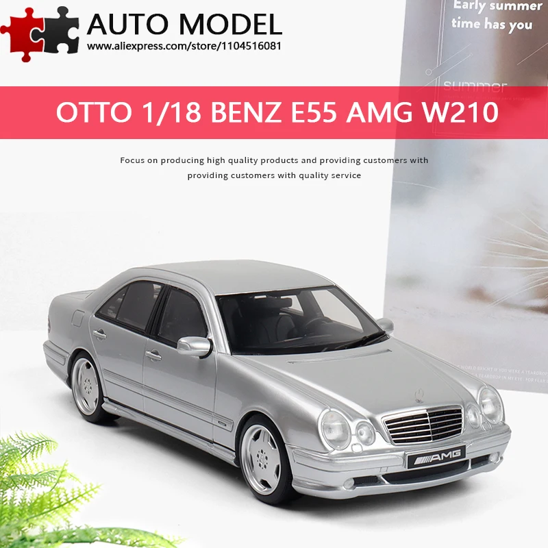 2001 Mercedes-Benz E55 Amg W210 E-Klasse Druckguss-Miniatur-Statik-Harzmodell Otto 1:18, simuliertes Automodell, limitierte Sammlung, Geschenk, dekorative Ornamente, Spielzeug für Jungen und Erwachsene