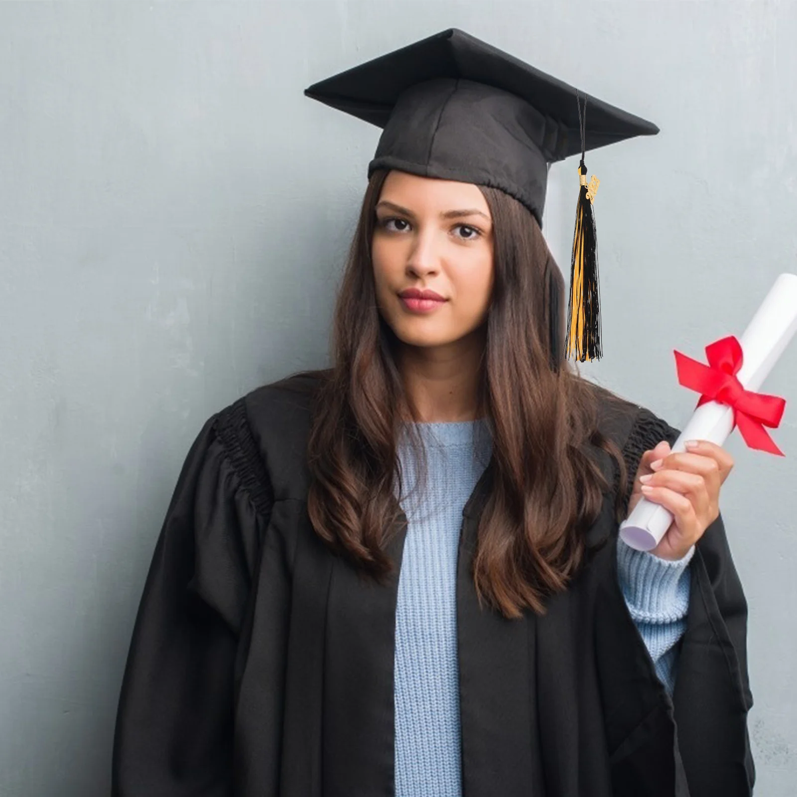 8 piezas joyería borlas 2022 colgante llavero ceremonia de graduado decoración azul poliéster