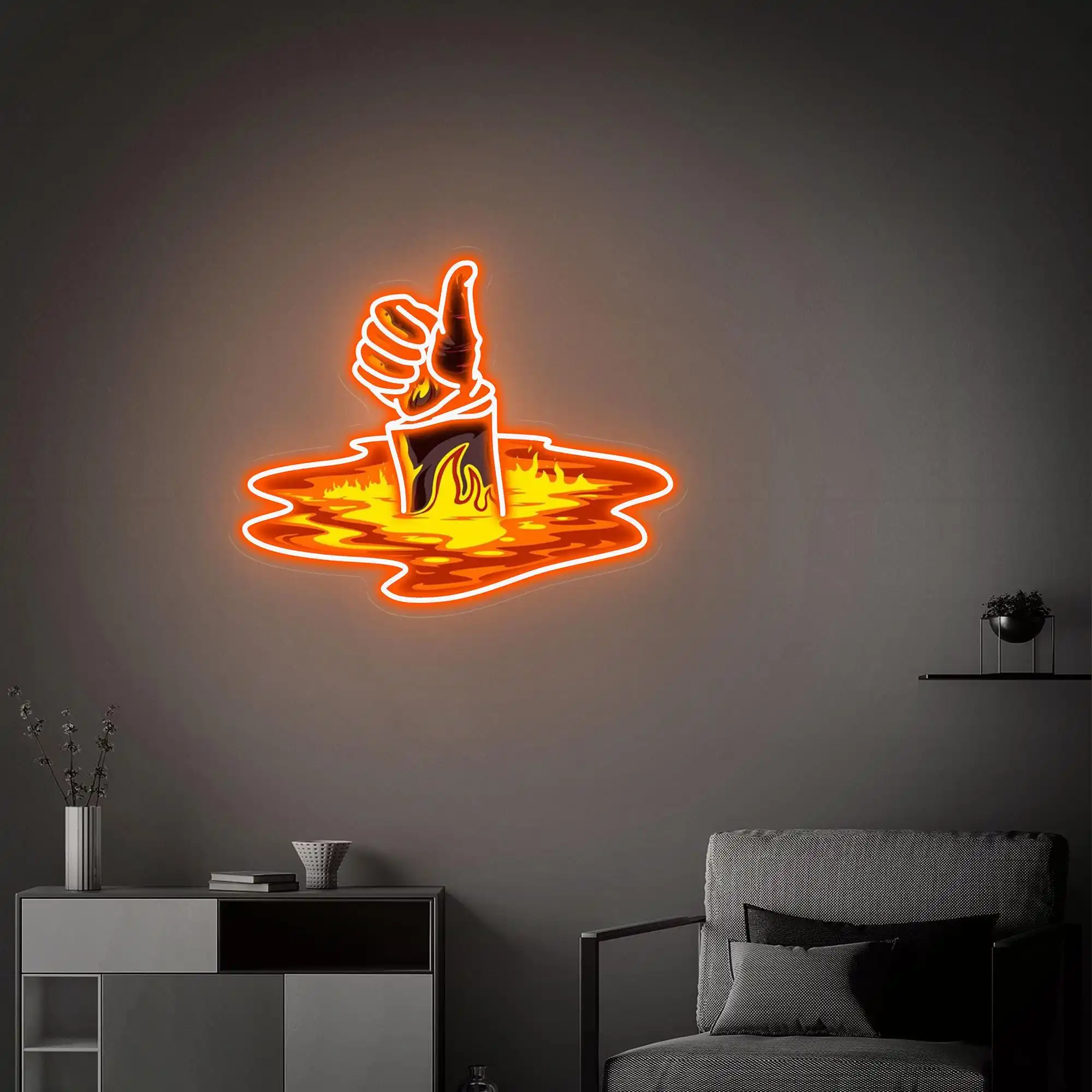 Hand Fire Neon Sign Wall Home Decor Custom Encourage Office Sign Bar Cowboy Room Wall Hanging Bar Beer Neon