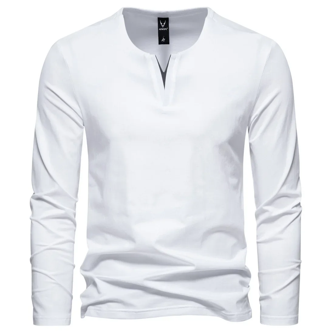 

2023 Spring and Autumn V-Neck Long Sleeve T-shirt Casual Solid Fit Underlay Top