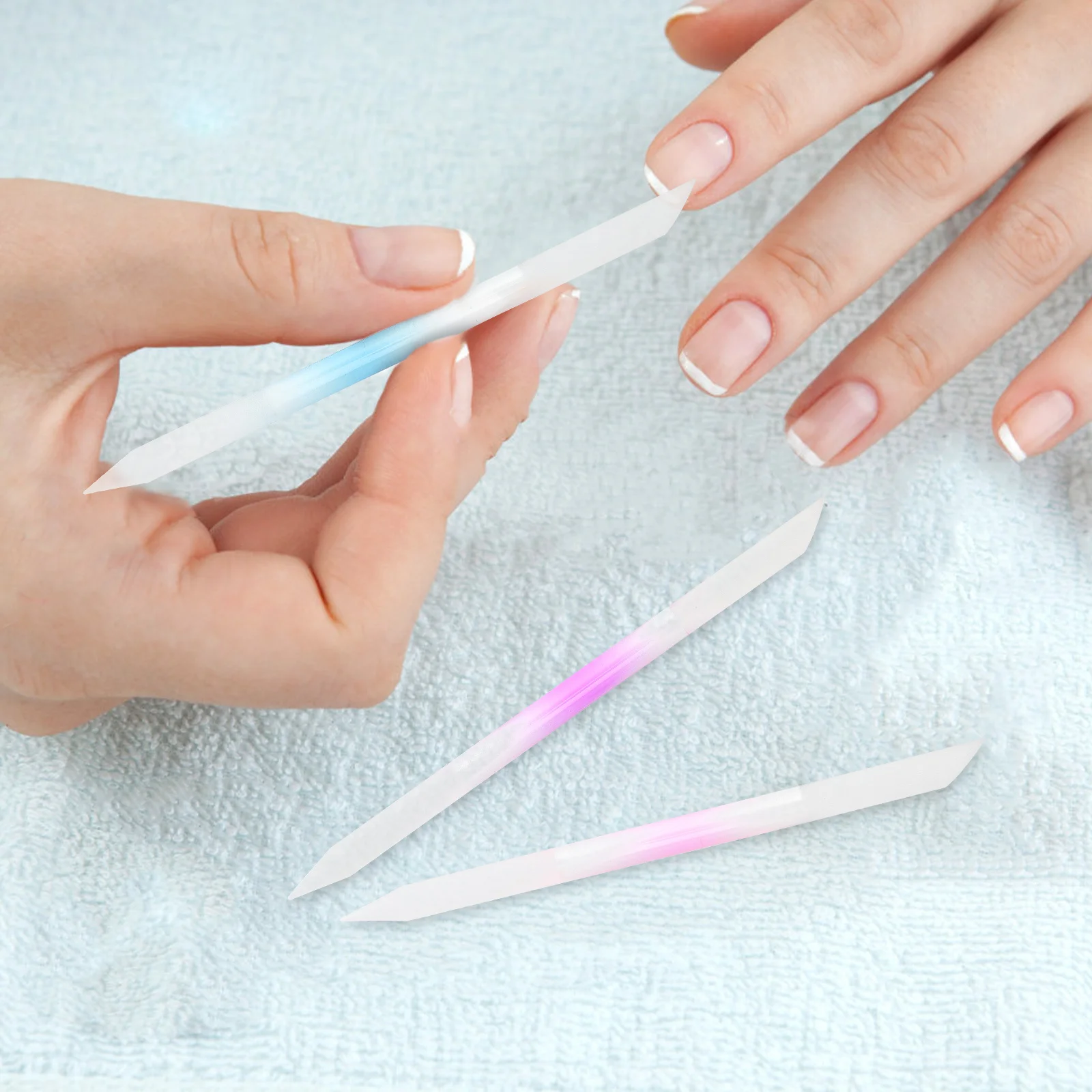 

6Pcs Portable Nail File Set Glass Manicure Polishing Tools Colorful Cylinder Finger Beautifying Nail Art Equipment Manicure