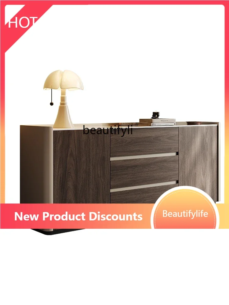 

X188 Italian Minimalist High TV Cabinet Master Bedroom Tailstock Wall Storage Integrated Room Solid Wood Storage Cabinet