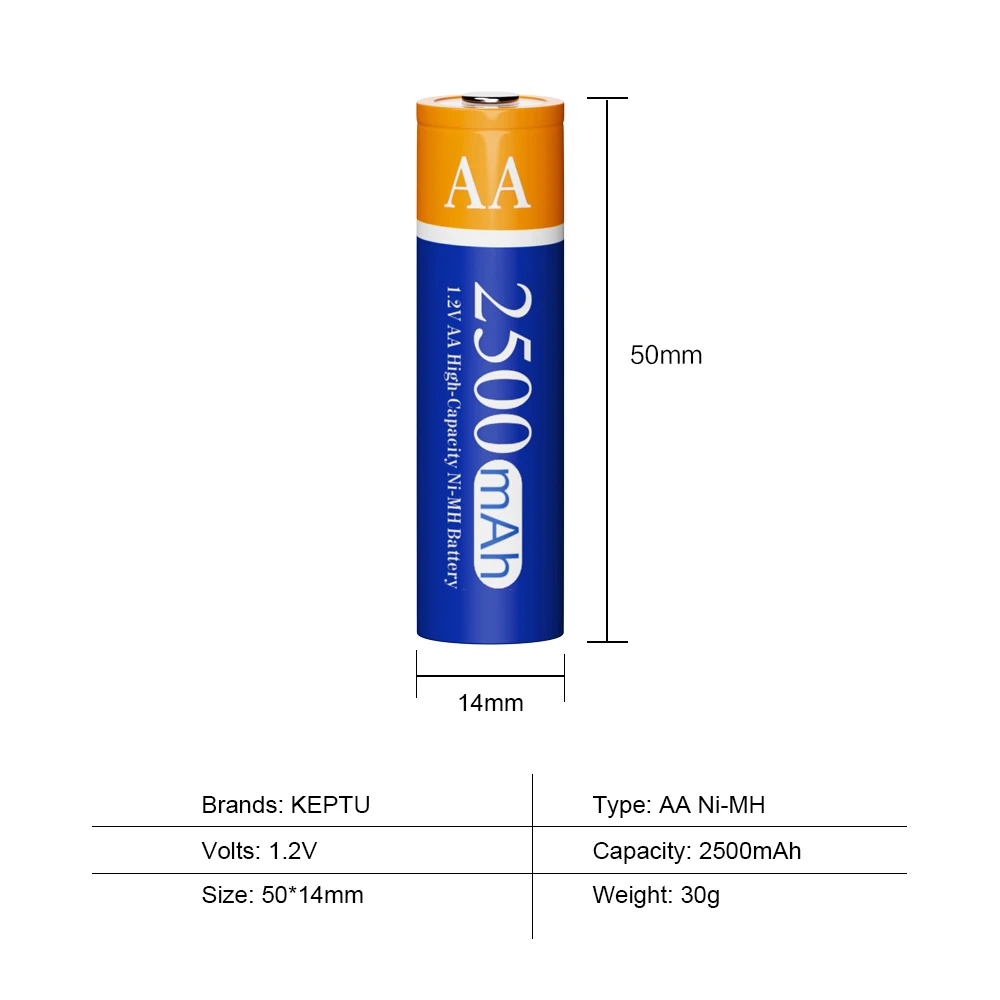 AA Battery NiMH Rechargeable Batteries 1.2V 2200mAh Low self-discharge 2A Battery For Toy And Camera image 3