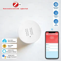 Zigbee Smart Vibration Sensor Detection Smart Life APP Real-Time Motion Shock Alarm History Record For Alexa Google Home Tuya