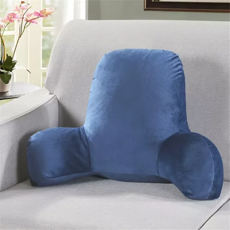 

Plush reading chair cushion with large backrest and L textile and decorative