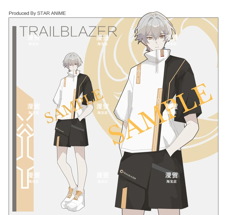 Camiseta de Anime Honkai: Star Rail Trailblazer para hombre y mujer, uniforme de verano, Top de manga corta, pantalones cortos, traje de Cosplay