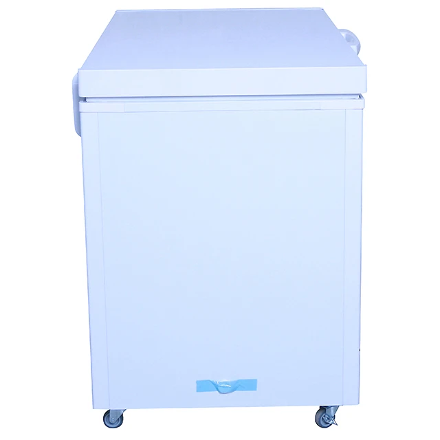 12V DC Solar Powered Chest Freezer with Single Sliding Door for Home RV Use Fish Vegetable Fruit & Ice Cream Storage