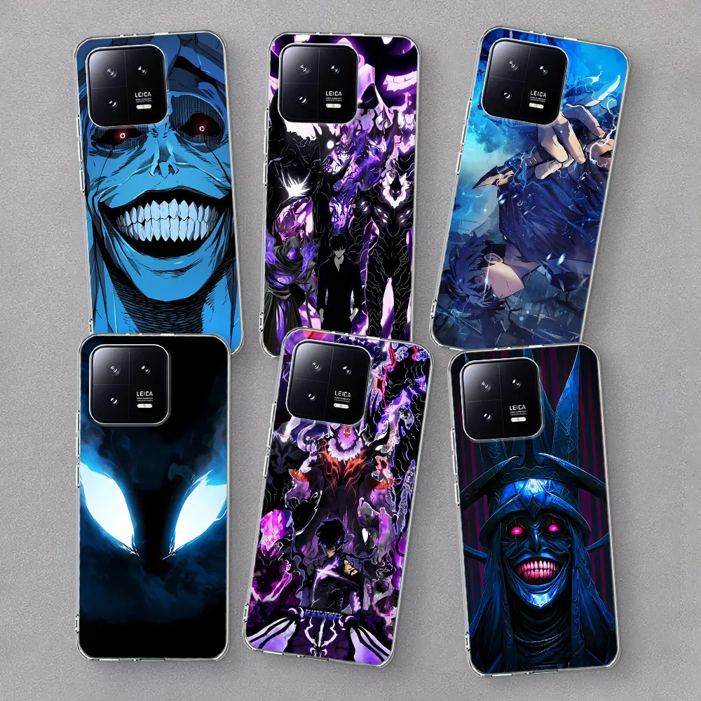 Funda de nivelación Anime S-Solo para Xiaomi Mi 11T 12T 13 10 11 11i 8 9 9T A3 CC9E 5X A1 A2 Lite 6X CC9 funda de teléfono suave transparente