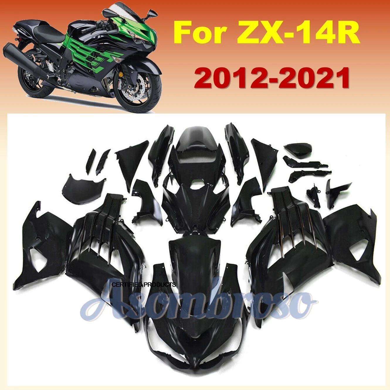 

Motorcycle Fairings Kit for Ninja ZX14R 2012 2013 2014 2015 2016 2017 2018 2019 ZX-14R ZZR1400 12 13 14 15 bodywork
