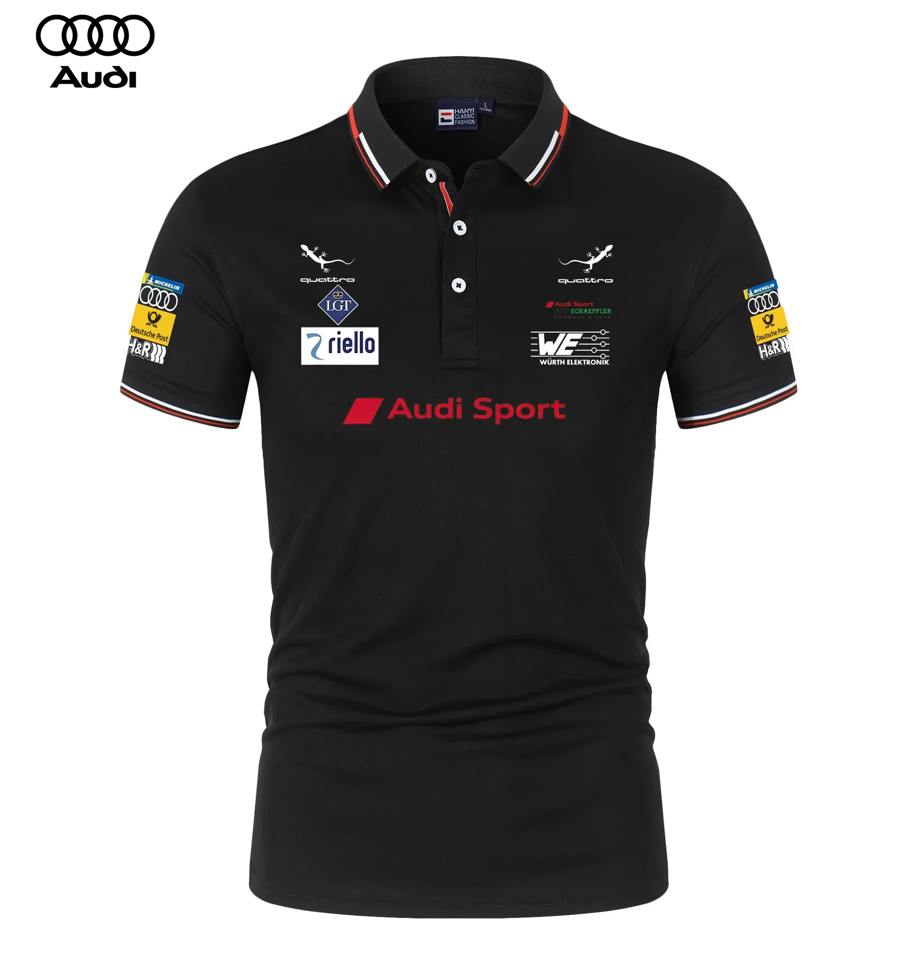 Audi Motorsport Racing Team Polo Shirts, T-Shirts, Collarless Casual T-Shirts, Men's and Women's Daily Casual Polo Shirts