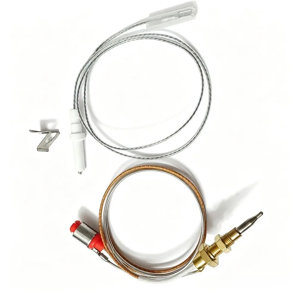 Household Embedded Gas Cooktop Thermocouple and Electrode Wire Kit Brass Construction Direct Fit for Multiple Models