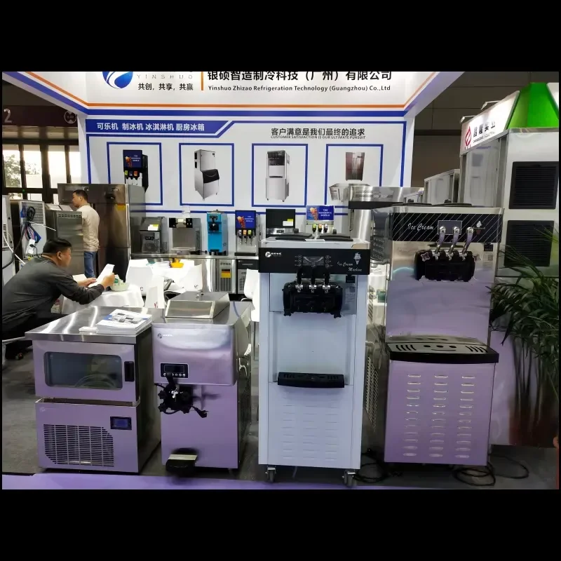 Best-Selling 3-Flavor Energy Saving Milk & Water Soft Serve Ice Cream Machine Commercial Compact Model